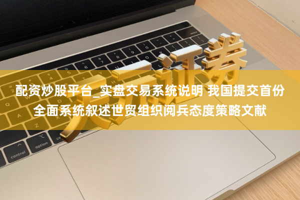 配资炒股平台_实盘交易系统说明 我国提交首份全面系统叙述世贸组织阅兵态度策略文献