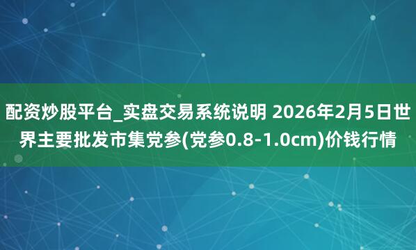 配资炒股平台_实盘交易系统说明 2026年2月5日世界主要批发市集党参(党参0.8-1.0cm)价钱行情