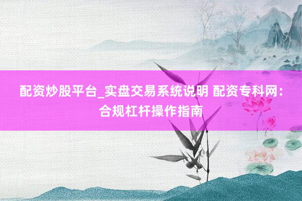 配资炒股平台_实盘交易系统说明 配资专科网：合规杠杆操作指南