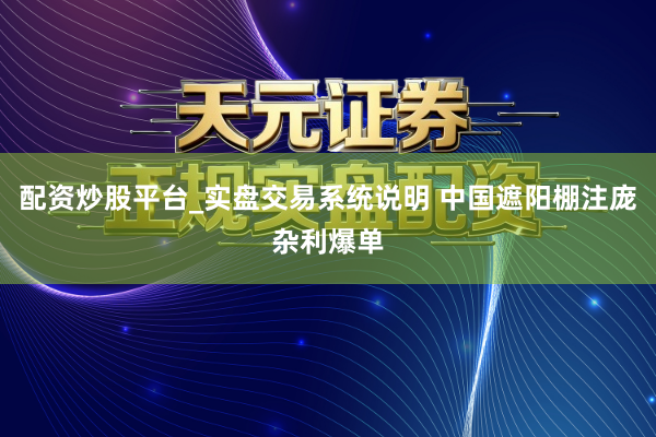 配资炒股平台_实盘交易系统说明 中国遮阳棚注庞杂利爆单