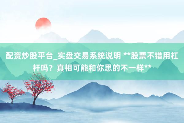 配资炒股平台_实盘交易系统说明 **股票不错用杠杆吗？真相可能和你思的不一样**